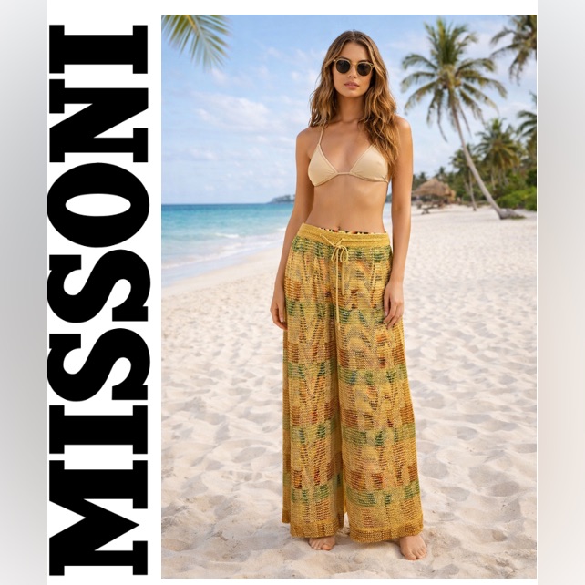 Nwot Brown Label Missoni Crochet-Knit Wide-Leg Pants 2-In-1 Size 8 (44)